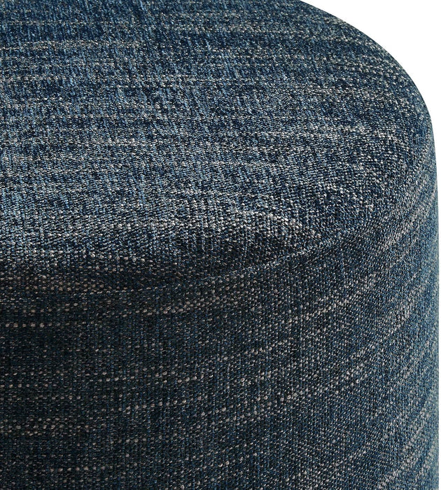 16" round Woven Heathered Fabric Upholstered Upholstered Ottoman