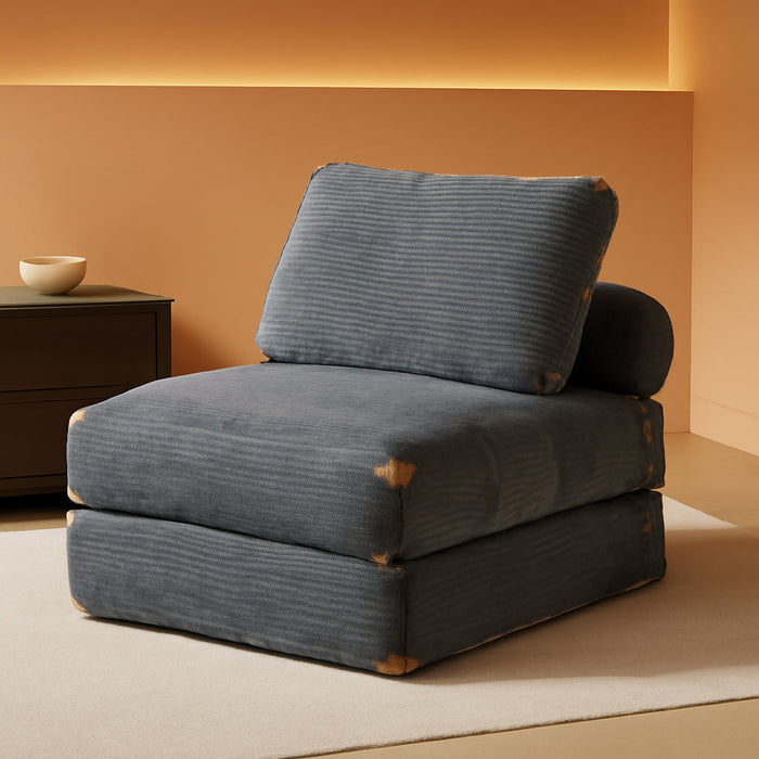 75Inch Grey Foldable Convertible Sofa Bed SleeperCouch