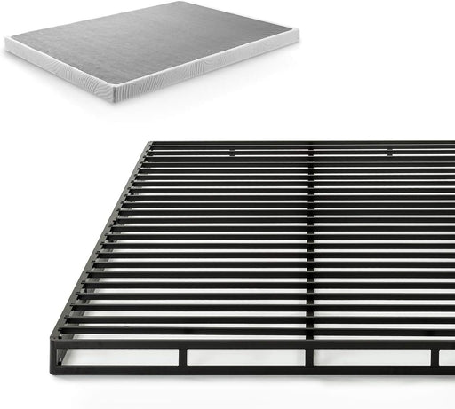 Quick Lock Metal Smart Box Spring, 4 Inch Mattress Foundation, Strong Metal Structure, Easy Assembly, King, White