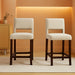 24.5" Counter Height Bar Stools Set of 4, Linen Barstools with Back, Rubber Wood Legs, Max Load 400 Lbs, Modern Upholstered Bar Dining Chairs for Kitchen Island Pub, Beige