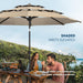 10Ft 3-Tier Patio Umbrella Outdoor Table Market Umbrella for Patio with Push Button Tilt/Crank, Fade Resistant Waterproof POLYESTER Canopy for Garden, Lawn, Deck, Backyard & Pool, Beige