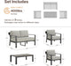 Aluminum Outdoor Patio Furniture Set with Coffee Table,4 Seater Patio Conversation Sets with Washable Thick Cushions,Outdoor Sectional Furniture Set for Poolside, Balcony,Gray Aluminum Frame
