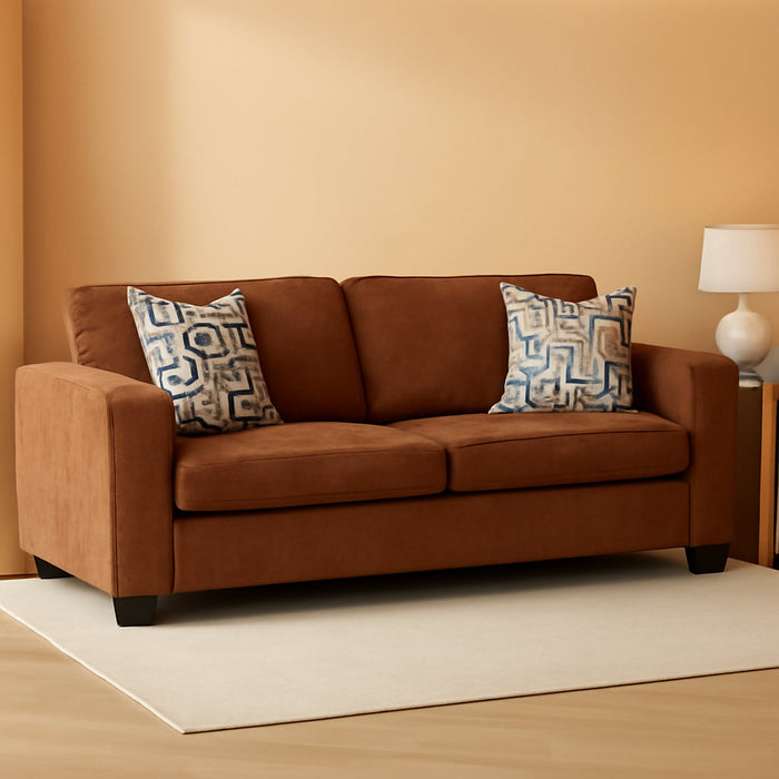 Queen Burnt Orange Contemporary Luxury Sofa Sleeper