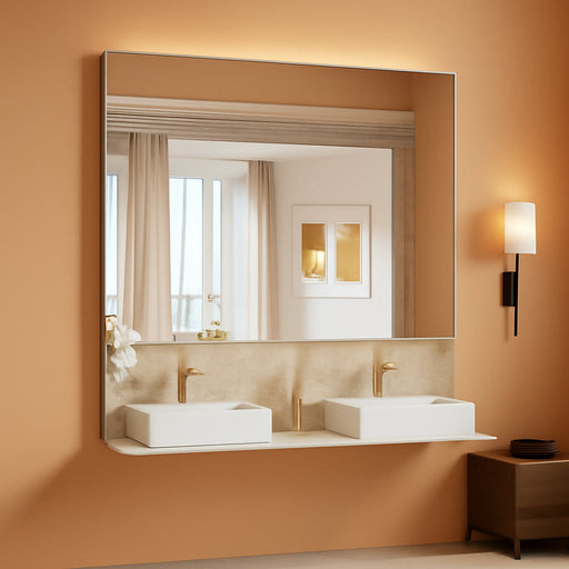 Bathroom Vanity Mirror Frameless with 1" Beveled Edge 60X36 In