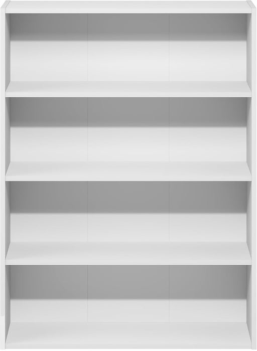 White 4Tier OpenBack Book Shelf With DisplayOrganizer