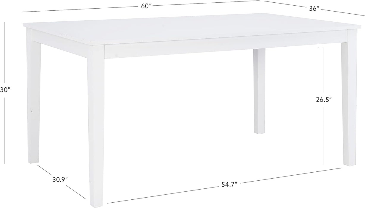 Elegant White Sixty Inch Contemporary Dining Table