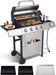 5-Burner Propane Gas Grill W/Side Burner & Charcoal Tray, 4-In-1 Outdoor BBQ Griddle Combo, Heavy Duty Stainless Steel Double Lid, 448 Sq in Cast Iron Cooking Surface for Backyard Patio