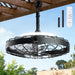 20 Inch Outdoor Ceiling Fan with Light for Patio, IP65 Waterproof Plug in Caged Hanging Fan, Remote Control, 3 CCT, 6 Speeds Reversible Outdoor Fan for Gazebo, Pergola, Porch