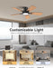 Ceiling Fans with Lights and Remote, 46 Inch Low Profile Ceiling Fan with Light, Flush Mount, Reversible, 3CCT, Dimmable Black Modern Ceiling Fan for Bedroom, Living Room, Outdoor Patio