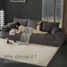 Gray 113Inch Modular Upholstered Sectional Sofa Sleeper