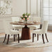 Wooden Dining Chairs Set of 4, Upholstered Kitchen & Dining Room Chairs with Solid Wood Legs Curved Backrest Farmhouse Accent Chair for Dining/Kitchen/Living Room, Beige