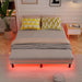 Full Bed Frame with LED Lights, 7 Inch Heavy Duty Metal Base for Box Spring