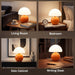 Orange Glass Mushroom Table Lamp Nightstand Bedroom