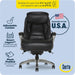 Lautner Executive Home Office Desk Chair, Ergonomic High-Back with Adjustable Lumbar & Body Pillows, Smartlayers and Comfortcoils Technology, Mesh and Bonded Leather, Black/ Gray