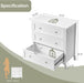 White Dresser 3 Drawer Chest of Drawers for Bedroom, Painted Wood Dresser with Large Drawers and Curved Legs, 31.5" W Large Nightstand, 31.5" W*15.75" D*31.5" H