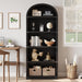Bookcase 5 Shelf Arched Bookshelf 71.65 in Tall Bookcase Farmhouse Display Storage Rack Wooden Bookshelves for Home Office, Living Room