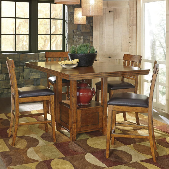 Ralene Traditional 36" Counter Height Dining Room Extension Table, Medium Brown