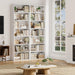 82" Tall Bookshelf Set of 2, 7-Tier Double Open Shelves Bookcase