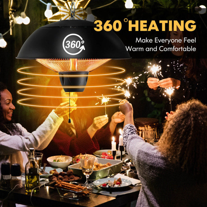 1500W Electric Hanging Patio Heater with IPX4 Waterproof