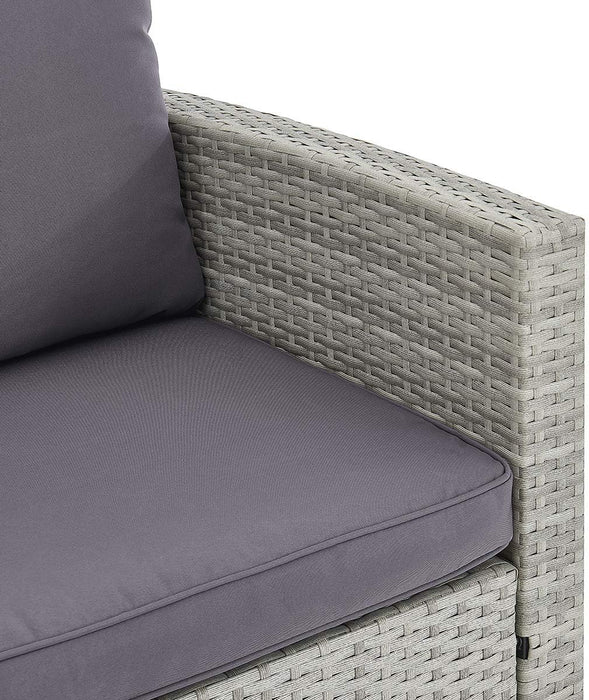 6 Pieces Patio Dining Sets Outdoor Space Saving Rattan Chairs with Table Patio Furniture Sets Cushioned Seating and Back Sectional Conversation Set (Grey)