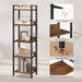 Bookshelf, 5-Tier Bookcase, Standing Book Shelf for Small Space, Storage Shelf Organizer, for Living Room, Bedroom, Study, Balcony, Rustic Brown and Black BKHR5501