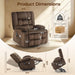 Power Lift Recliner Chair for Elderly, Electric Reclining Lift Chair with Massage and Heating, Comfy Overstuffed Recliner Single Sofa with Cup Holders, Pockets, USB Charge Port for Living Room, Brown