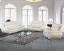 Living Room Furniture Set, Faux Leather Sofa Couch Set, 3 Pieces Modern Sofa Set for Living Room/Apartment/Office (White)
