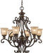 Norwalk 6-Light Bronze Umber Glass Shades Chandelier