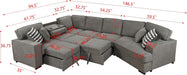 Oversized Sectional Sleeper Sofa with Chaise