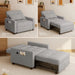 Recliner Chair,  Convertible Futon Sofa Bed with Pull Out Couch for Living Room, Bedroom, Light Gray