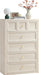 5 Drawers Dresser for Bedroom, 45.7" Tall Large Dresser & Chests of Drawers with Metal Handle, Clothes Storage Organizer Dresser W/Natural Texture for Bedroom, Living Room-Grey White