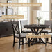42"-54" Extendable Dining Table for 4-6 People Farmhouse Round/Oval Dining Room Table Solid Wood Kitchen Table with Cross Base, Only Table (Dark Brown)