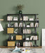 5-Tier Tall Bookshelf, S-Shaped Book Shelf Unit, Black