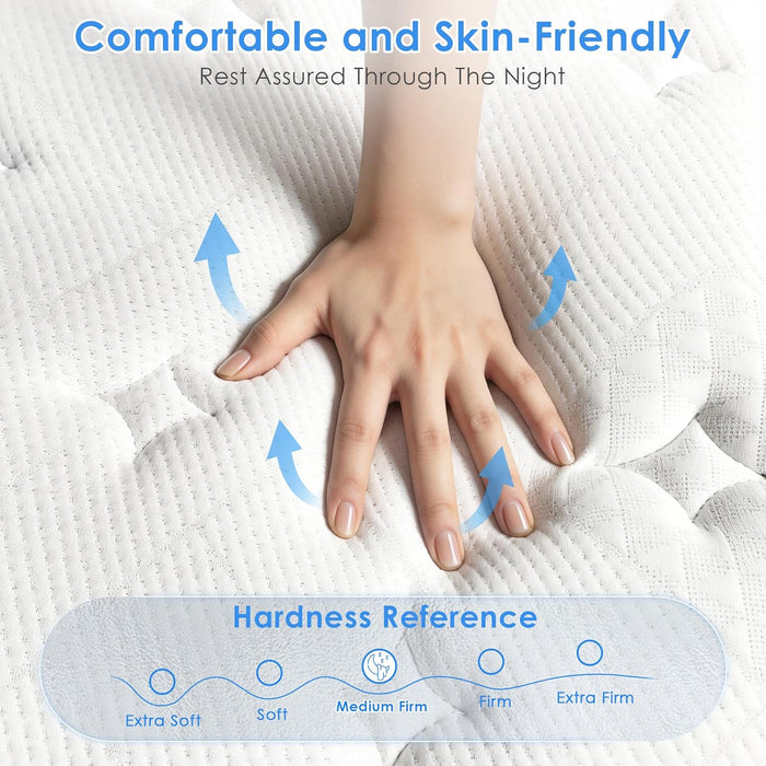 Queen Mattress 12 Inch, Hybrid Mattress, Medium Firm for Back Support