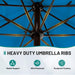 10FT 3-Tiers Patio Umbrella with Valance, Outdoor Umbrellas with Crank/Tilt, Table Market Umbrella Vented W/ 8 Sturdy Ribs for Garden, Deck, Backyard, and Pool, Royal Blue