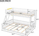 White TwinXLOverQueenSpaceSavingBunkBed WithRails Premium