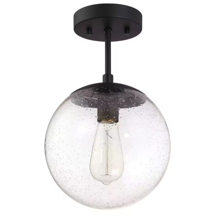 Gracelyn 9 In. Matte Black Ceiling Light Semi-Flush Mount