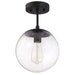 Gracelyn 9 In. Matte Black Ceiling Light Semi-Flush Mount