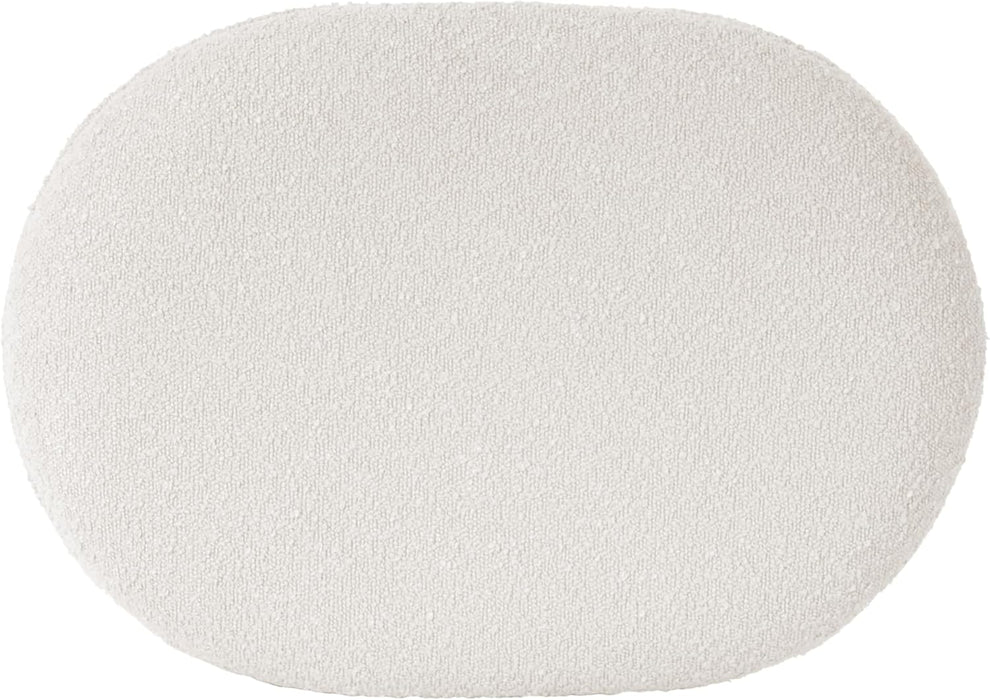 Quinn Modern Ottoman| Home Décor|Ottoman for Living Room & Bedroom - Cream White Boucle