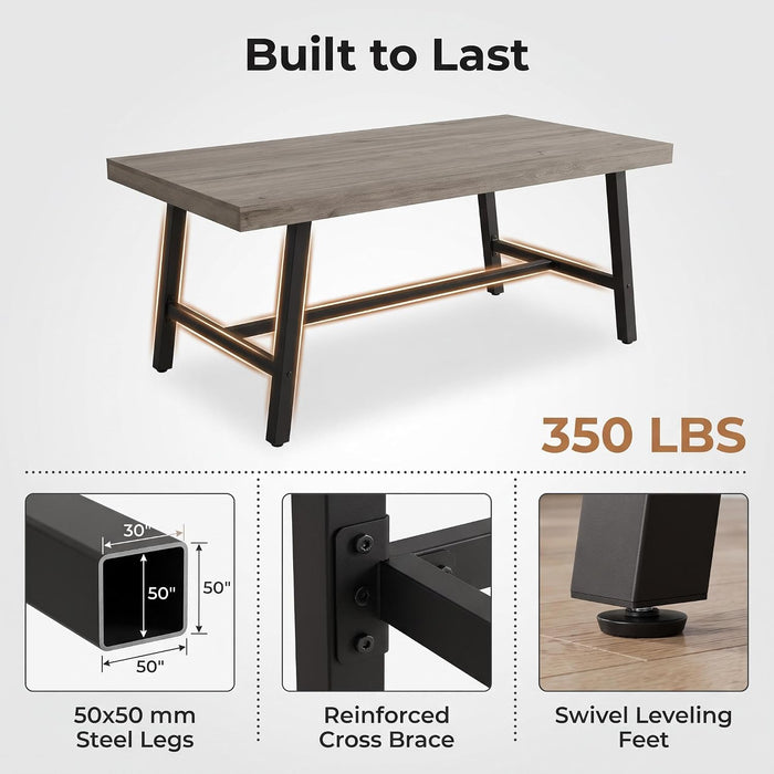 71''Industrial Dining Table for 6-8 People，Large Kitchen Table