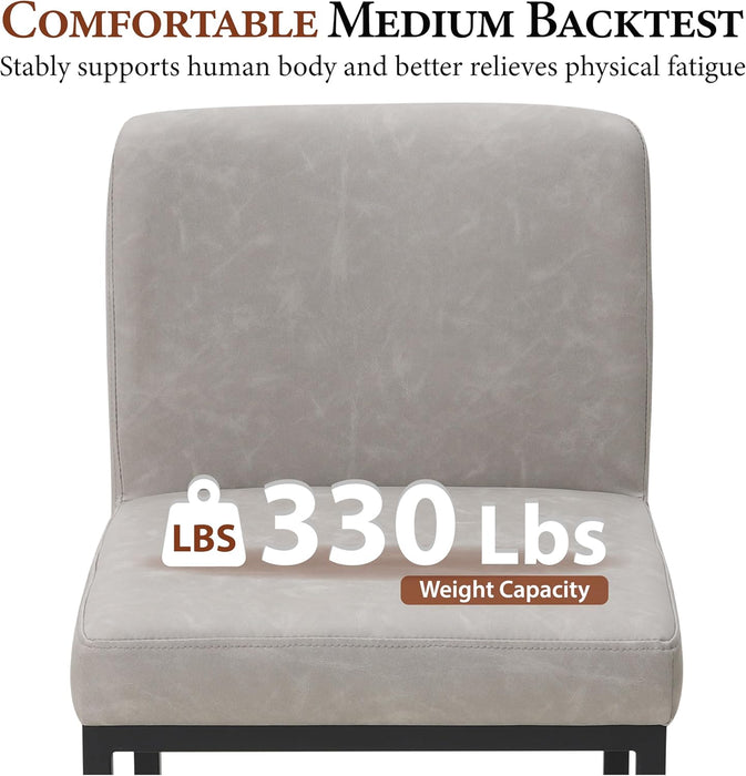 Bar Stools Set of 4 - Counter Height Bar Stool Pu Leather Kitchen Modern Bar Chairs, Bar Stools with Back