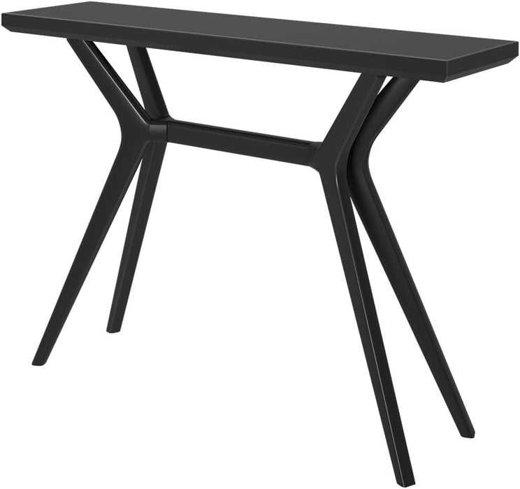 Verso Console Table, 46 Inch Solid Wood Modern Sofa Table, Narrow Entryway Table for Hallway, behind the Couch, Living Room, Foyer, Black