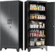 71" Tall Metal Pantry Storage Cabinet with Lock, File Cabinet Black