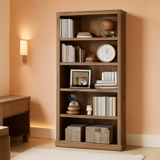 5-Shelf Bookcase, Bookshelves Floor Standing Display Storage Shelves 68 in Tall Bookcase Home Decor Furniture for Home Office, Living Room, Bed Room - Dark Brown