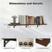 48" Floating Folding Shelves, Set of 2, Wall Mount, Solid Wood Shelf