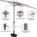 7.5’ by 4’ Half Rectangular Outdoor Patio Umbrella with Base Included, Perfect for Balcony, Garden, Deck