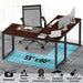 55 X 60 Commercial-Grade L-Shape Corner Office Computer Desk, Cherry