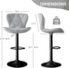 Bar Stools Set of 2,Counter Height Barstools with Backs Faux Leather Kitchen Island Bar Chair, Light Grey