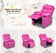 Kids Velvet Recliner Chair with Cup Holder, Footrest & Side Pockets for Children Boys Girls Baby Bedroom, Adjustable, Ergonomic Toddler Furniture Sofa Gifts (Rose)