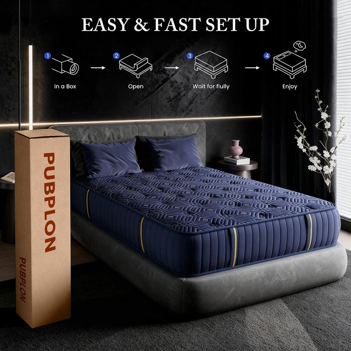 Full Size Mattress, Medium Firm 12 Inch Full Mattress with Lumbar & Shoulder Support, (New Version) Hybrid Mattresses Full with Gel Memory Foam and Individual Pocket Springs, Certipur-Us Certified
